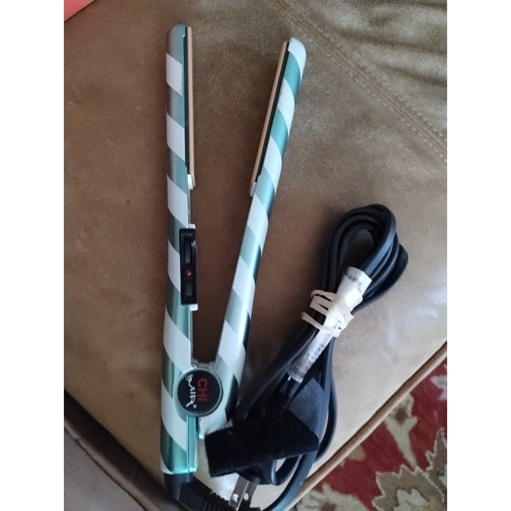 Chi Air CA1115 Ceramic 1" Flat Iron Straightener White And Green